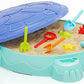 Sandbox with Lid, Kids Turtle Sand Box with Sand Molds and Shovels Set for Sensory Play, Toddler Outdoor Indoor Toys for Boys Gi