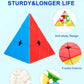 Cfmour Speed Cube Set - Moyu Meilong 2X2X2 3X3X3 Pyramid Cube Bundle | Stickerless Magic Cubes With Smooth Turning | Brain Teaser Puzzle Toys For Kids & Adults