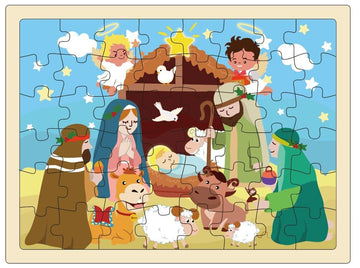 Wooden Jigsaw Puzzles 48 Pcs For Children Ages 3-5, Savior Born Jigsaw Puzzles, Pre-School Learning Toy Gifts For Boys And Girls