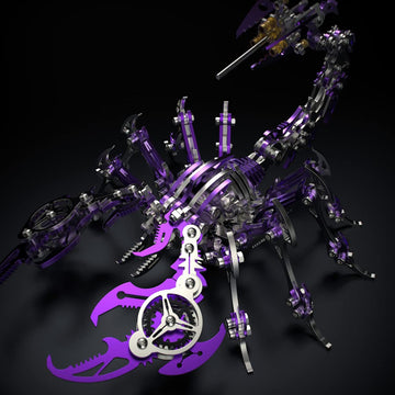 Konhaovf Purple 3D Metal Puzzle For Adults Scorpion, Diy Colorful 3D Metal Model Kits To Build With Tool, 3D Desktop Model Kits