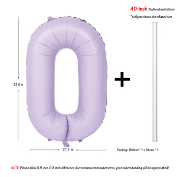 40 In Matte Purple Number Balloons Helium Foil Mylar Balloon Birthday Party Banquet Decoration Digital 0