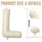 40 Inch Cream Letter Balloons, Large L Letter Balloons Foil Helium Balloons, Mylar Big Single Alphabet L Balloons, Cream Balloon