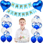 Huture 12 Birthday Party Supplies Blue Number 12 Foil Balloon Happy Birthday Banner Kit 12Th Birthday Decoration White Blue Late