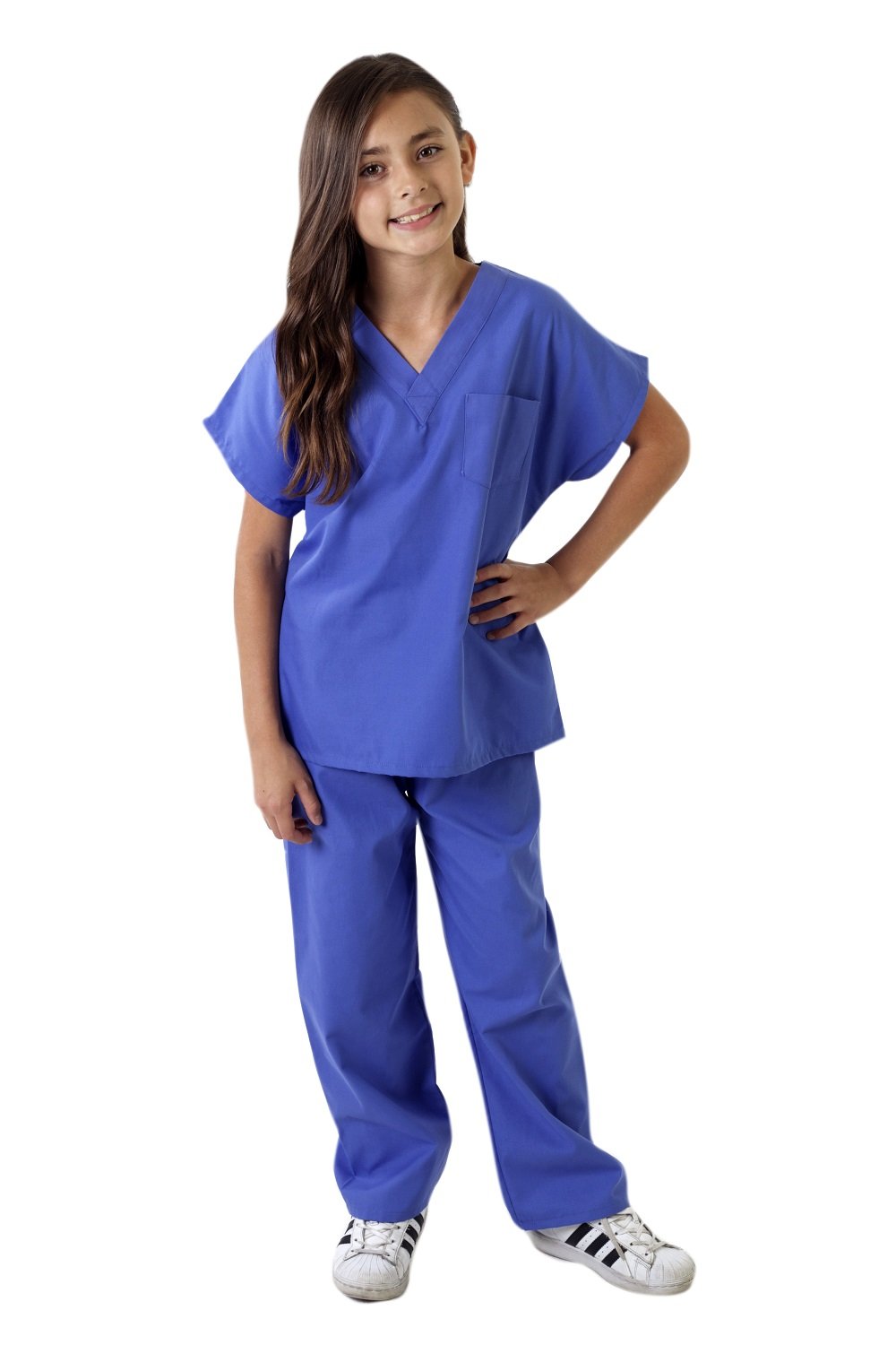 M&M Scrubs Super Soft Children Scrub Set Kids Dress Up (8/10, Ceil Blue)