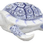 Ebros Terracotta Blue And White Feng Shui Celestial Sea Turtle Statue 6' Wide Talisman Of Stability And Fortune Lucky Tortoise Figurine Decorative Zen Turtles Tortoises
