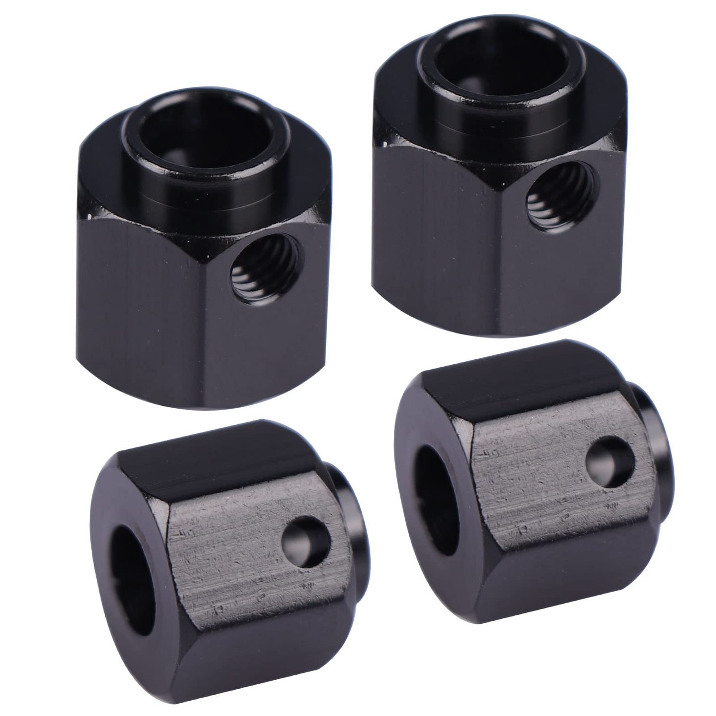 Aimrock Aluminum 12Mm Hex Wheel Hubs 10Mm Offset Spacers Adapters For 1/10 Trx4 Trx6 Rc Crawler Truck (Black, 10Mm)