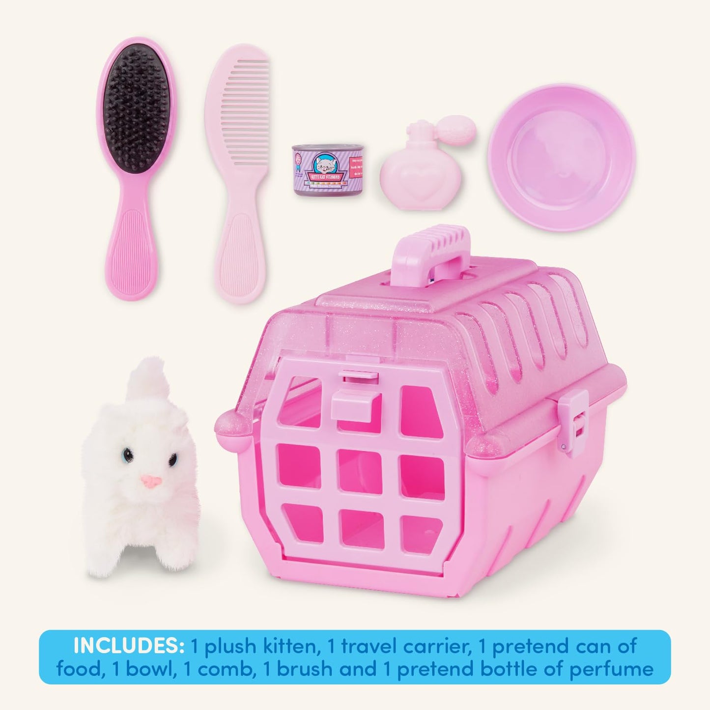 Battat Pet Carrier for Stuffed Animals, Pink Plush Toy, Model BT7230Z, Ideal for Pretend Play, Ages 3+