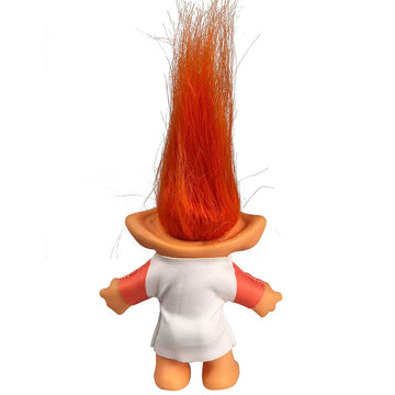 Lucky Troll Dolls,Vintage Troll Dolls Chromatic Adorable For Collections, School Project, Arts And Crafts, Party Favors - 7.5' Tall Orange Hair (Include The Length Of Hair)