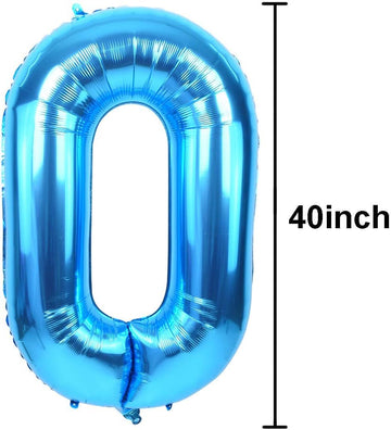 Toniful 40 Inch Blue Large Numbers Balloon Birthday Party Decorations, Foil Mylar Big Number Balloon Digital 25 For 25Th Birthda