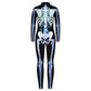 Remimi Halloween Skeleton Costume For Girl Boys Scary Cosplay 3D Print Zip Up Back Outfit Bodysuit Blue Butterfly L