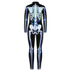 Remimi Halloween Skeleton Costume For Girl Boys Scary Cosplay 3D Print Zip Up Back Outfit Bodysuit Blue Butterfly L