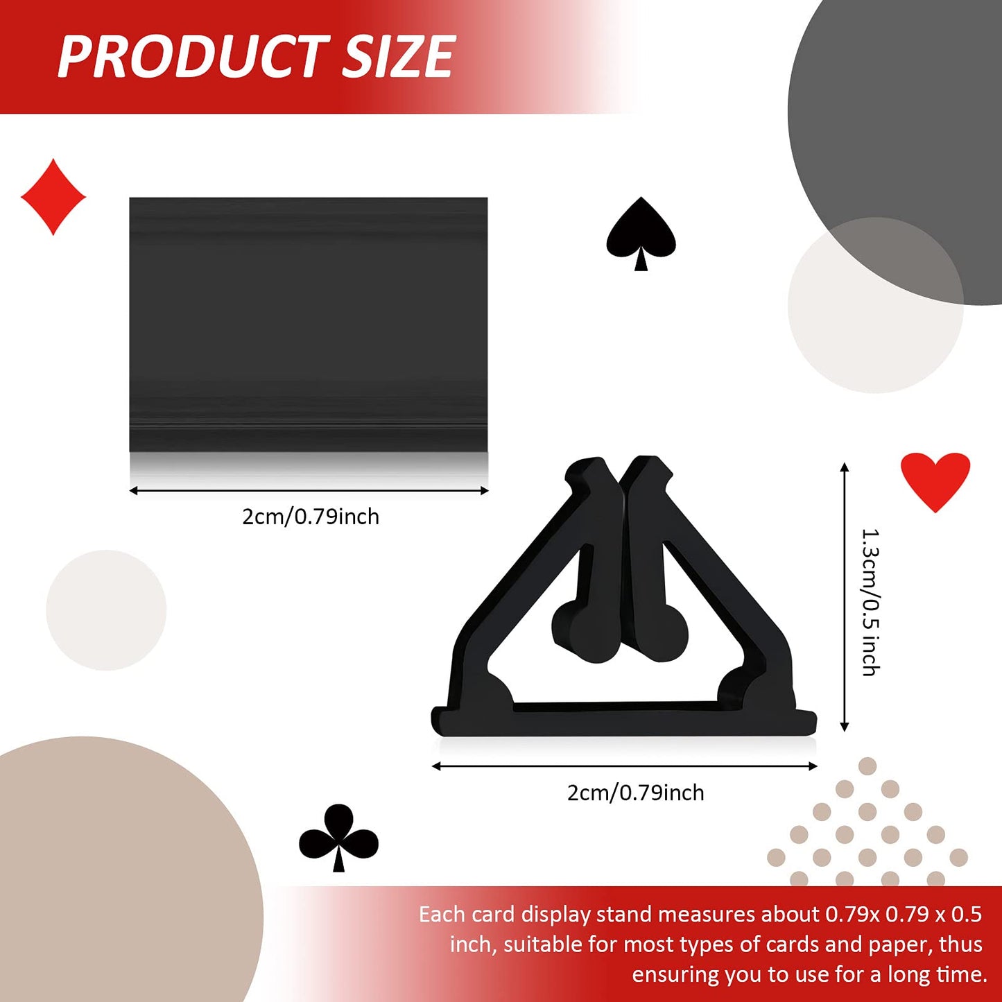 Maitys 30 Pieces Game Card Stands Plastic Card Stands Diy Board Games Stand For Game Party Favor (Black)