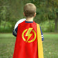 Mizzuco Dress Up Capes For Kids Superhero Cloak With Mask And Waistband Halloween Costumes And Party Dress Up(Gold Yellow)