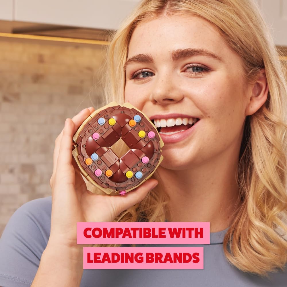 MAX Build More Building Bricks Collection - Doughnut, Small, Plastic, Model 83186A for Teens, Adults & Collectors