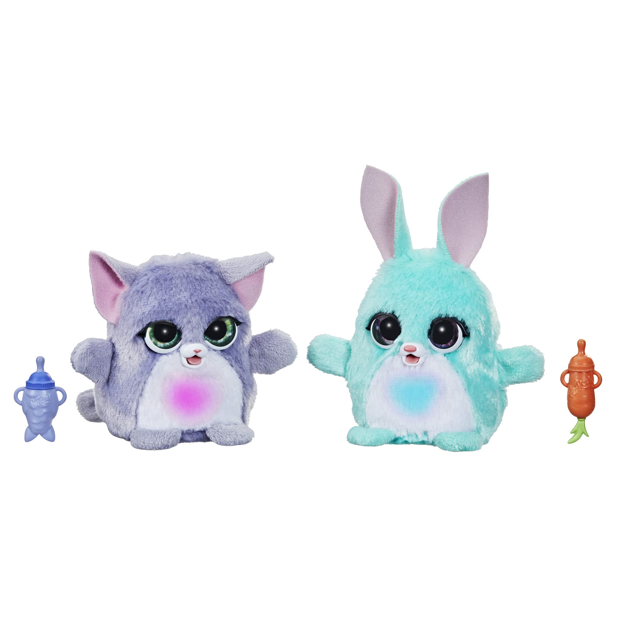 FurReal Fuzzalots Interactive Feeding Toy - Kitty & Bunny - 2 Piece Ass ...