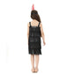 Leadtex Girl'S 20S Flapper Dresses Costume Dress Childrens Party Fringed Dresses With Feather Headband,Size L(10-12,Black