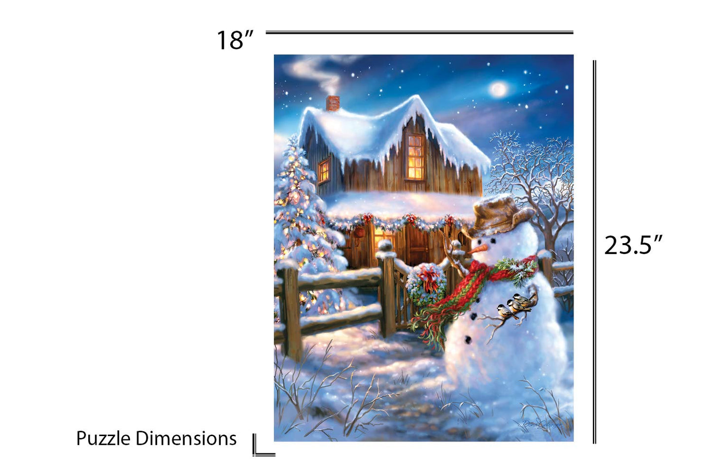 Springbok 500 Piece Jigsaw Puzzle - Country Christmas, Engineered Wood, Multi Color, Model 34-01535, Made in USA