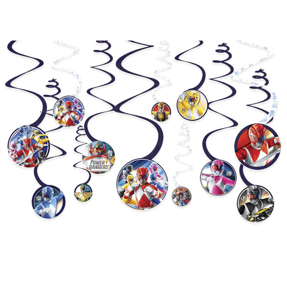 12 Pieces Classic Power Ranger Spiral Decorations Party Supply