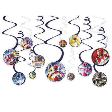 12 Pieces Classic Power Ranger Spiral Decorations Party Supply