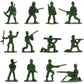 Haptime 100-Piece Army Men Toy Soldiers Set, Various Poses, Green Action Figures For Kids & Children