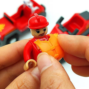 Dshmixia Wooden Train Cars Track Accessories Set Rescue Fire Truck With Light And Sound Small Vehicles Magnetic Train Cars Fit For Wooden Train Track Railway For Boys And Girls (Fireboat)