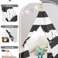 Teepee Tent For Kids, Xiaowantong Kids Teepee Tent With Lights, Carry Bag, Natural Cotton Canvas Toddler Play Tent Indoor, Washable Foldable Teepee Tent For Girls & Boys Outdoor (Stripe Black)