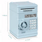 Adevena Electronic Piggy Bank, Mini Atm Password Money Bank Cash Coins Saving Box For Kids, Cartoon Safe Bank Box Perfect Toy Gifts For Boys Girls (Light Blue)