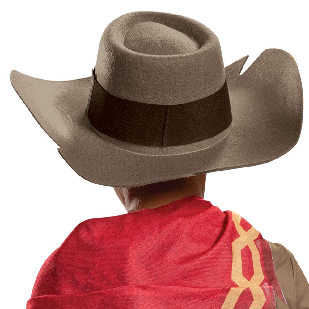 Disguise Overwatch McCree Costume  Video Game Inspired Character Outfit for Kids  Muscle Padded Jumpsuit  Child Size Large (10-12)  Brown & Red  104549G