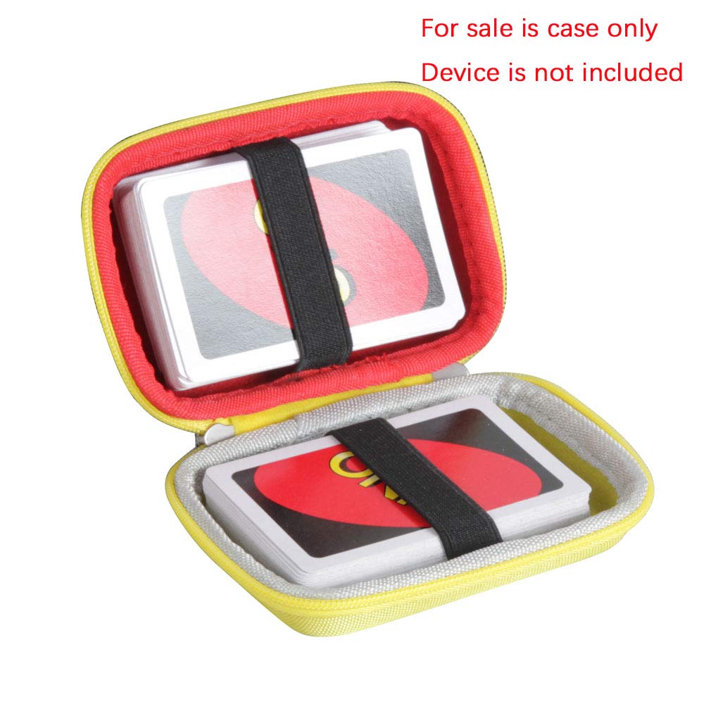Hermitshell Hard Travel Case for Mattel UNO Classic Card Game - Not Including Cards (Red+Yellow)