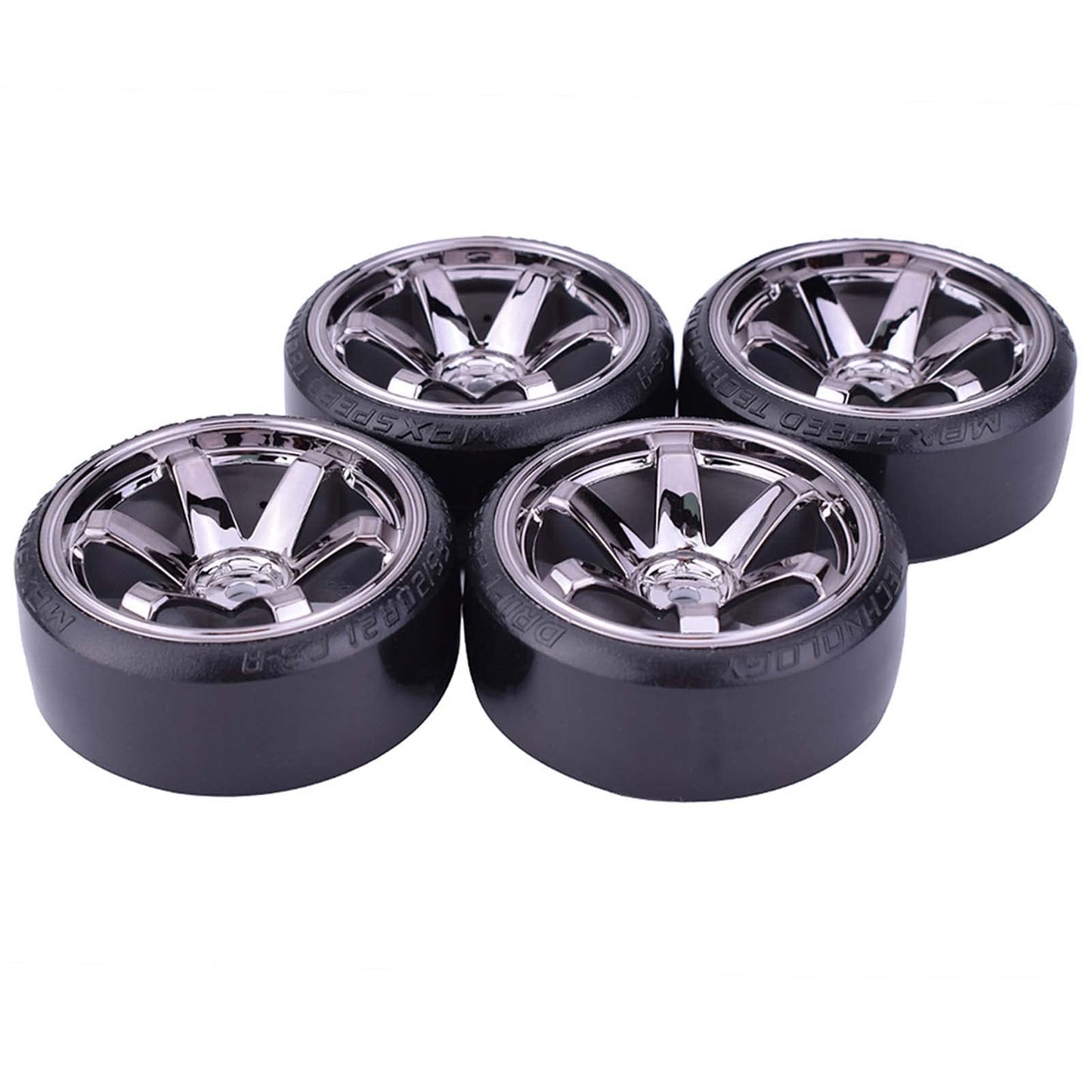 Lafeina Rc Plastic Wheel And Tire Set, 63Mm Hard Tyres For 1/10 Drift Car Hsp Tamiya Hpi Kyosho On-Road Drifting Car (Gray)