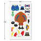 Make-A-Turkey Thanksgiving Sticker Sheets, Makes 12 Turkeys, Kids Classroom Activities, Party Favors, 22 Accessory Stickers, 4 1/2 X 7 1/2 Inch Sheets, By Current