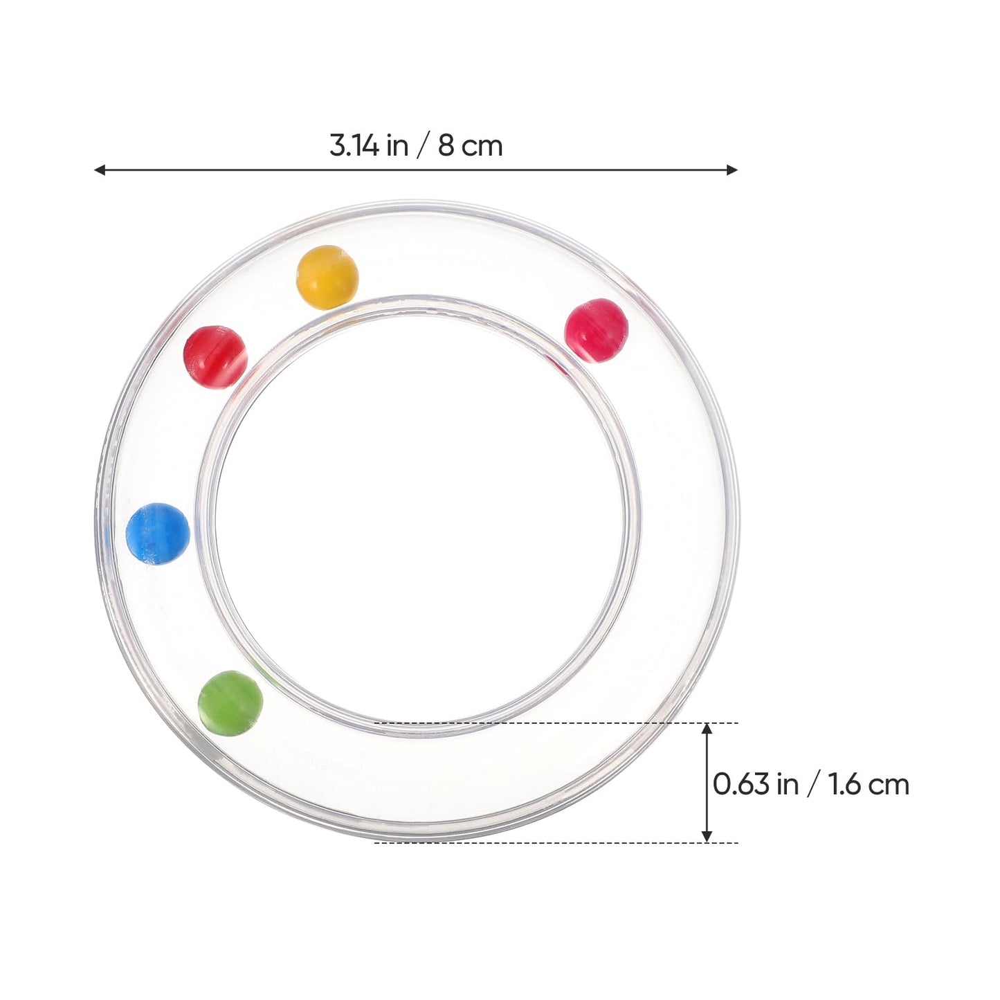 Toyvian 6Pcs Baby Toy Rings, Baby Rattles Plastic Clear Hand Bell Shaker, Rattle Inserts For Baby Toys, Developmental Baby Toy For Early Learning, Newborn Toddler Gifts