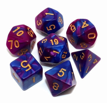 Creebuy 7Pcs Blue Purple Dnd Dice Set Rpg Polyhedral Dice For Dungeon And Dragons Mtg D&D D20 D12 D10 D8 D6 D4