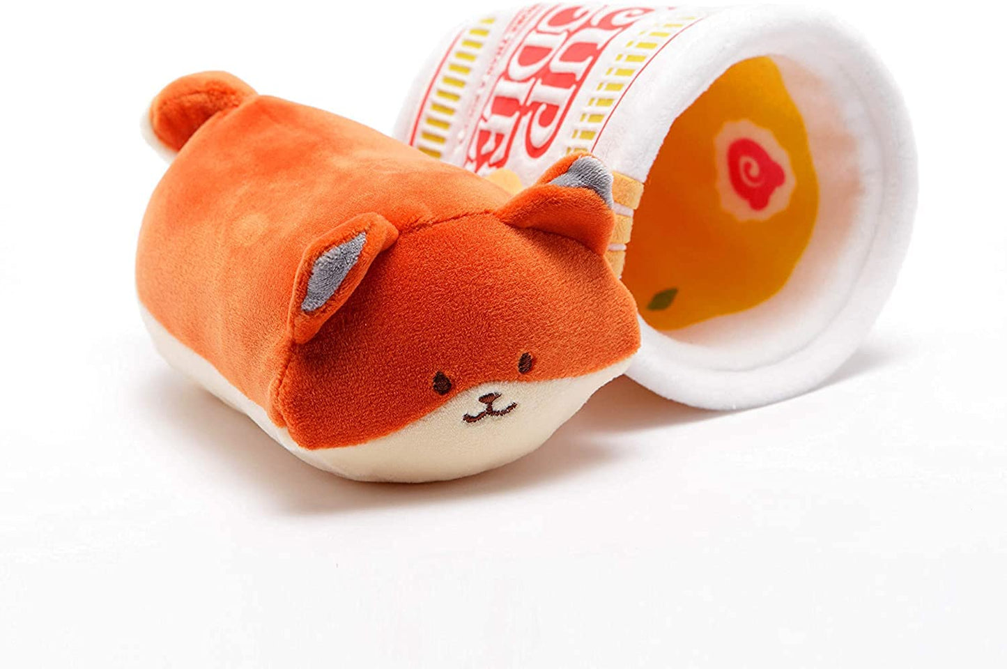 Anirollz 3' & 6' Gift Set Stuffed Animal Plush Nissin Cup Noodle 2 Pc |Soft Squishy Cute Safe| Puppy Kitty Bunny Fox Panda - Birthday - Foxiroll Set