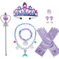 Princess Mermaid Costume Dress up Accessories for Girls Mermaid Gloves Tiara Crown Necklace Wand Earrings Bracelet Ring Princess