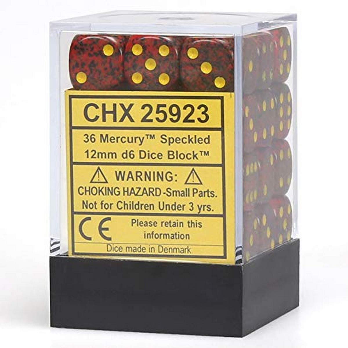 Chessex Manufacturing 25923 Mercury Speckled - 6 Sided 12 Mm Dice Set Of 36