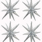 Toniful 4 Pcs 22Inch 4D Huge Silver Star Balloons Explosion Star Mylar Foil Balloons For Party Supplies Backdrop Christmas,New Y