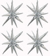Toniful 4 Pcs 22Inch 4D Huge Silver Star Balloons Explosion Star Mylar Foil Balloons For Party Supplies Backdrop Christmas,New Y