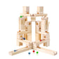 Marble Run Wood Toys, 60 Pieces Wooden Classic Ramps Track Building Construction Block Set Toys For Kids And Toddler