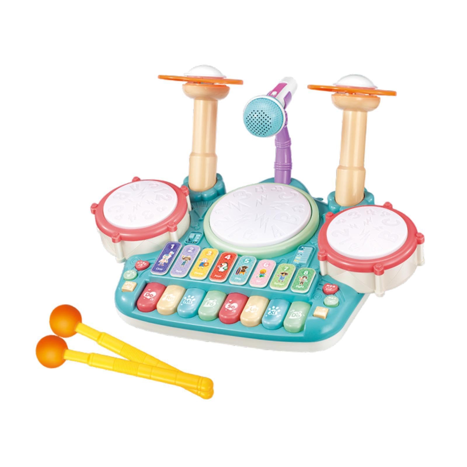BnfKids Drum Toy Electronic Piano And Drum Set For Kids Preschool S Blue|Baby | Toys For Baby | Developmental Baby Toys|1 Multif