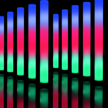 Shqdd200 Pcs Led Foam Sticks, Bulk Glow Sticks, Foam Glow Sticks For Wedding With 3 Modes Colorful Flashing, Glow In The Dark Pa