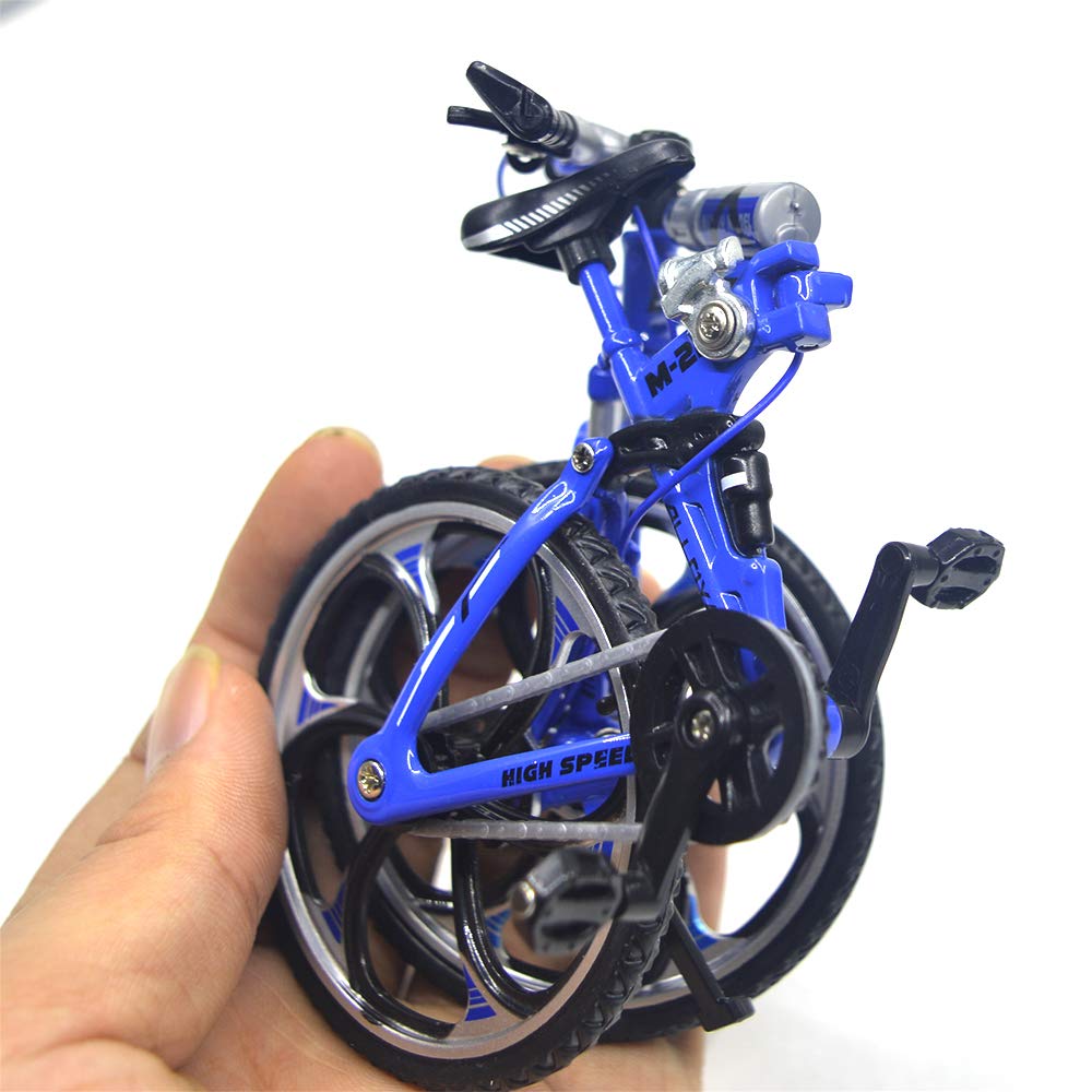 Ailejia Finger Racing Bicycle Mountain Bike Cake Topper Mini Dirt Bike Bicycle Model Cool Boy Toy (Yellow)