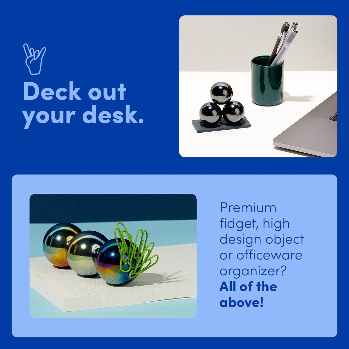 Speks Supers Magnetic Balls - Fidget Toy For Adults | Desk Toy For Office Decoration, Christmas Gift, Holiday Stocking Stuffer Present, Sensory Gadget For Stress Relief | Set Of 3, Oil Slick