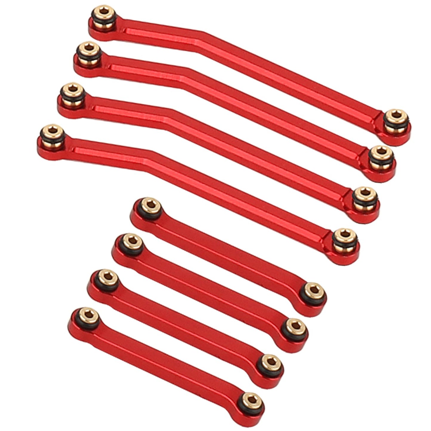 RZXYLRC 8PCS CNC Aluminum Alloy High Clearance Chassis Body Links Rod Set for Axial AX24 XC-1 1/24 RC Crawler Car Metal Upgrade