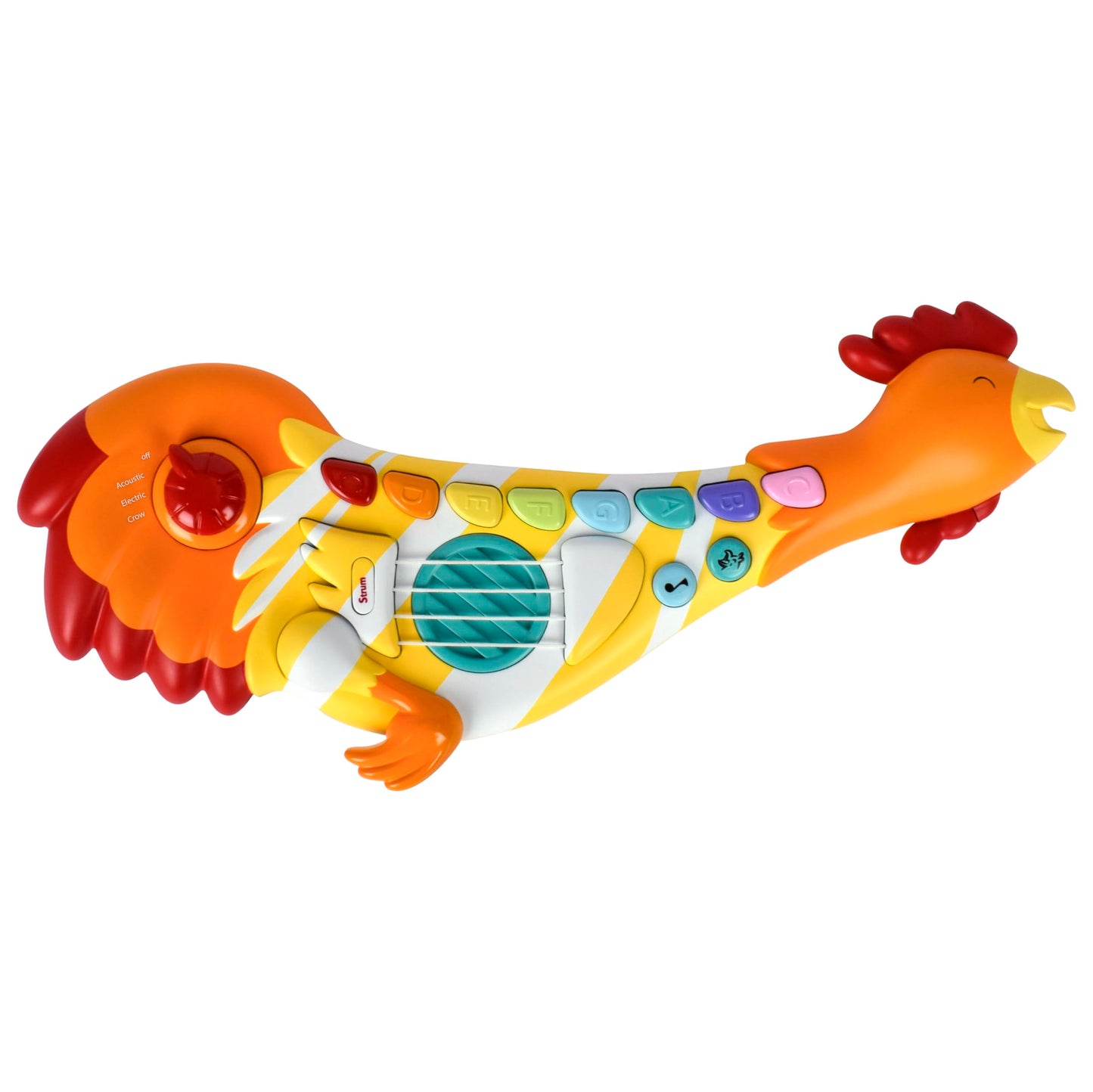 Acorn Avenue Musical Chicken Guitar - Toddler Percussion Instruments Toy for Kids, Baby & Preschool Educational Musical Toys for