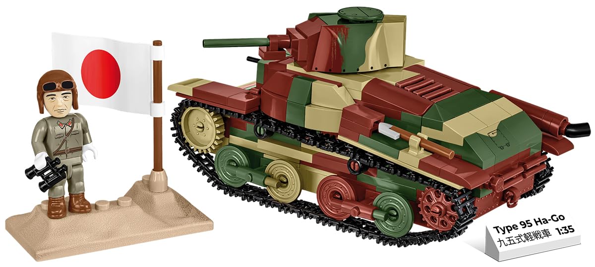 COBI WWII Type 95 Ha-Go Tank Model 3115 - Dark Green Plastic Building Set