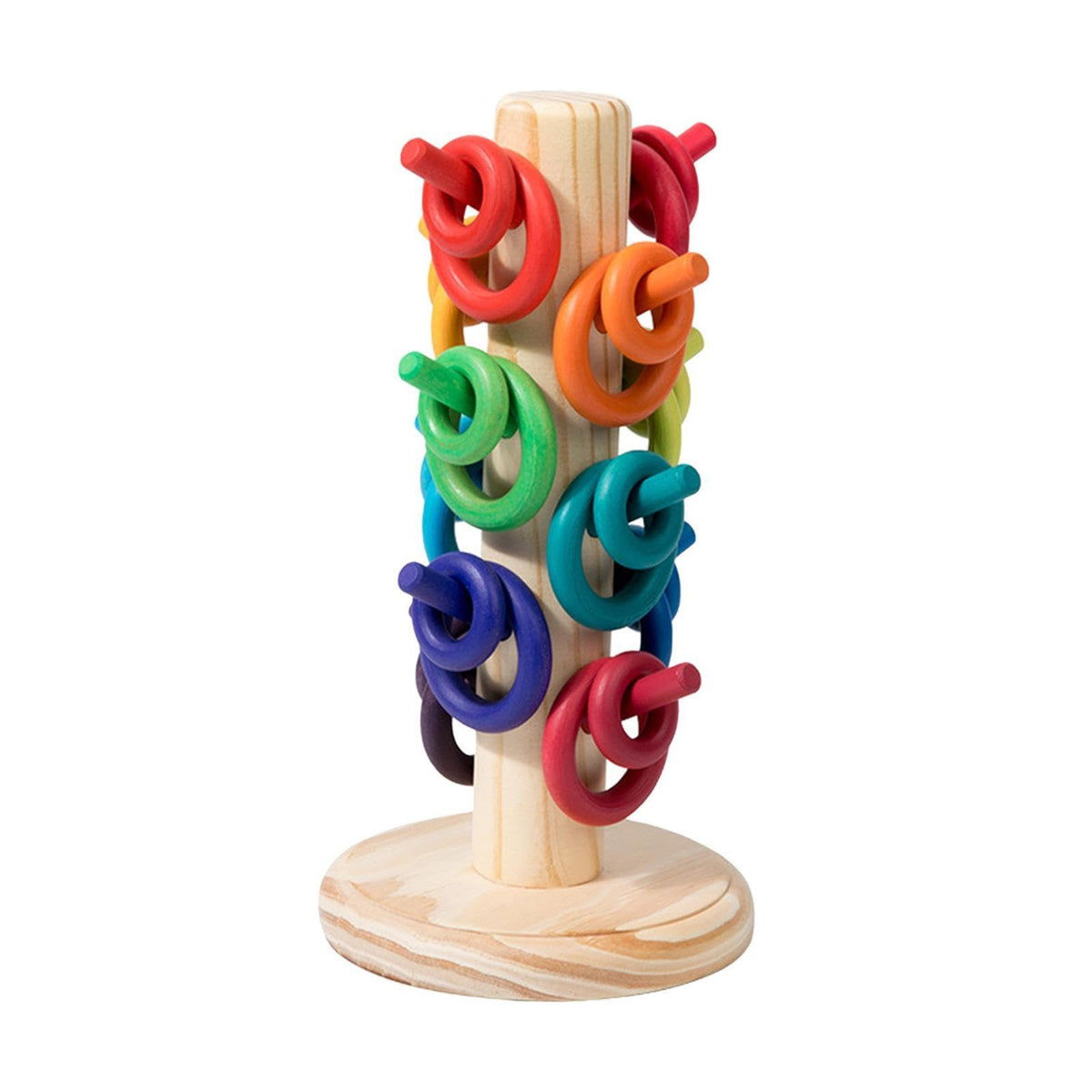 Ujeavette Counting Rings Early Learning Wooden Toys Montessori Toys For Kids Preschool A
