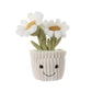 Apricot Lamb Soft Daisy Plant Plush Toy, Stuffed Green Pot, Kawaii Plushie For Kids 10 Inches