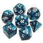 7Pcs DND Dice Set RPG Polyhedral Dice for Dungeon and Dragons MTG D&D D20 D12 D10 D8 D6 D4 (Lake Blue & Silver)