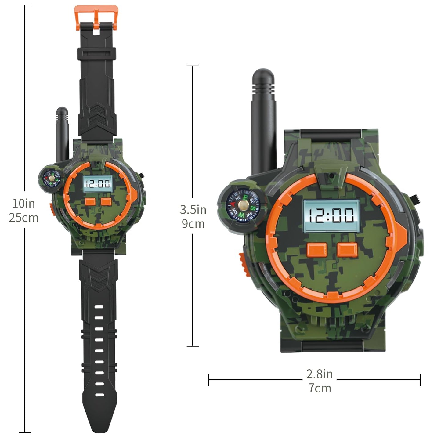 Surper Rechargeable Walkie Talkies for Kids, Camouflage, Model DDJ-MC01, with Flashlight, Outdoor Game Interphone, Gift for Boys and Girls